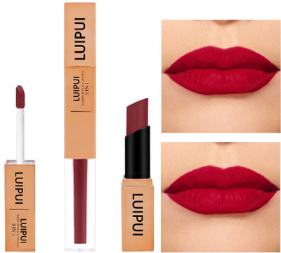 Luipui SHADE RED 2IN1 LIQUID LIPSTICK & LIPSTICK(RED, 4 ml)