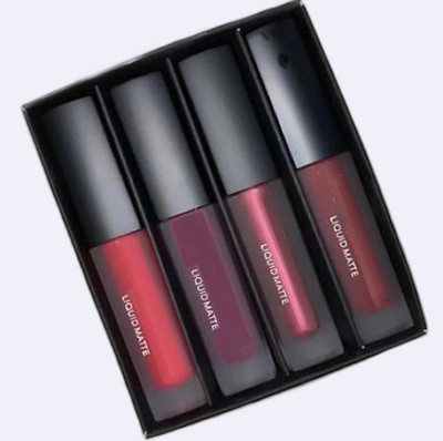 Sarbeau 4 Shades Professional Red Lipstick 4in1 Red Edition Liquid Matte_C_091(Multi, 10 ml)