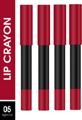 Luipui MATTE SUPER STAY LONG LASTING, FULL COVERAGE & SMUDGE PROOF LIPSTICK PACK OF 4(NIGHT OUT - 05, 16 g)