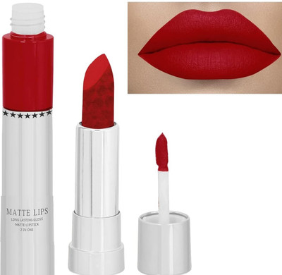 GFSU - GO FOR SOMETHING UNIQUE 2 IN 1 Double-Head Lipstick Matte Velvety Moisturizing Lipstick(RED, 8 g)