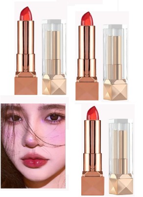 manasona 3Pcs/ Lipstick Set Temperature Change Moisturizer Long Lasting Magic Color(Red, 11.4 g)