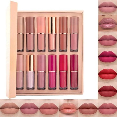 Elite gliss Luxury 12 Lipstick Set Matte, Creamy, and Hydrating Lip Colors in trendy shades(multicolor, 6 ml)