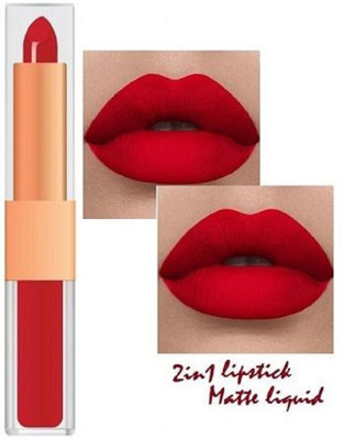 JANOST 2 IN 1 Lip Lock No Transfer Matte Lipstick(RED, 6 ml)