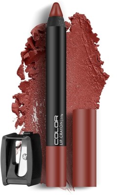 Yuency Lip Crayon Lipstick with Sharpener | Matte Finish, Long Lasting Crayon Lipstick(Coffee Brown, 3.6 g)