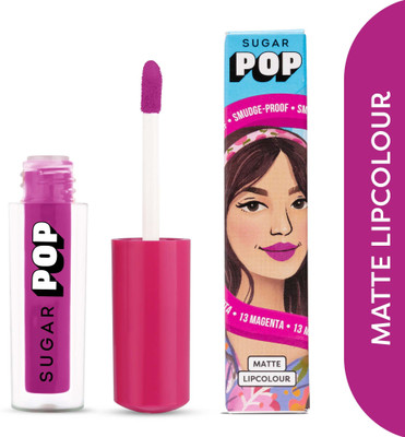 SUGAR POP Matte Lipcolour 13 Magenta - Super Matte | Lasts 8+ hours | Non-Drying(Magenta, 1.6 ml)