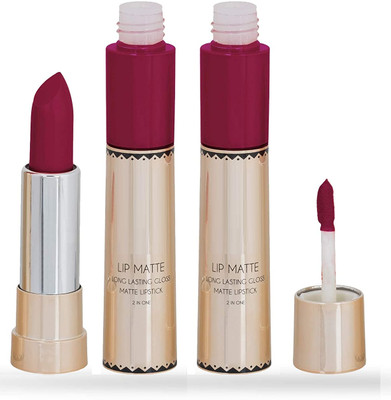 ADJD Combo Matte Lips 2 IN 1 Long Lasting Matte Lipstick maroon touch(maroon touch, 16 g)