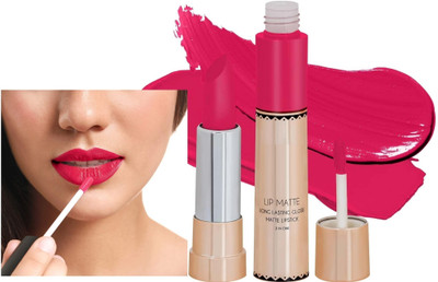 DARVING CRAYON AND MATTE BOLD LIQUID 2 IN 1 LIPSTICK(PINK, 8 g)