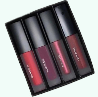 Sarbeau 4 Shades Professional Red Lipstick 4in1 Red Edition Liquid Matte_C_117(Multi, 10 ml)