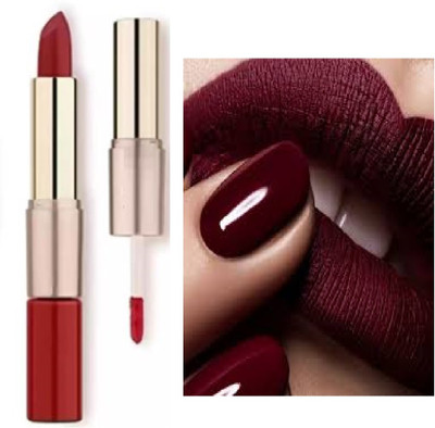 Luipui smooth 2 in 1 maroon matte finish lipstick pack of 1 waterproof(maroon, 6 g)