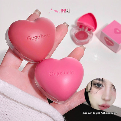HANASUI Gege Bear Loving Heart Lip & Cheek Cream – 2-in-1 Blush & Lip Tint for Women(Korean Breeze Berry, 10 ml)