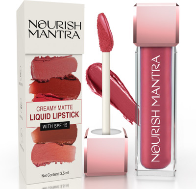 Nourish Mantra Smudge Proof Long Lasting Creamy Matte Liquid Lipstick With SPF 15(Jashn-e-Gulaab, 3.5 ml)