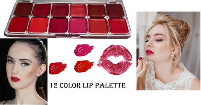 USBK Best 12 COLOR MATTE FINISH WATER PROOF LIPSTICK PALETTE(MULTI-COLOR, 24 g)