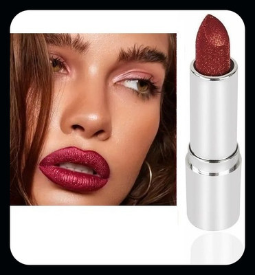 SEUNG Pigment Matte Glitter Lipstick - Waterproof, Long-Lasting, Shimmer Finish-Nw(Maroon, 3.6 g)