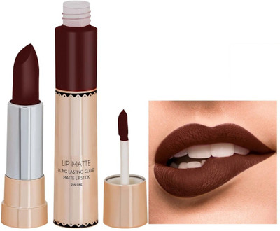 Yuency Transferproof Long Lasting 2 in 1 Liquid Lipstick(Coffee, 8 ml)