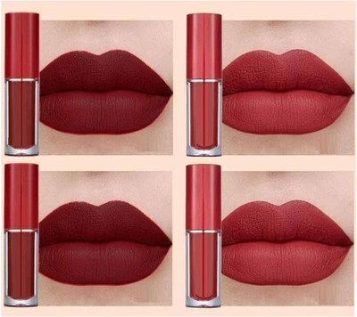 THTC Matte Highly Pigmented Liquid Lipstick PACK 4 Lip Stain(7.6 ml)