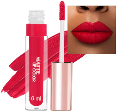 MYEONG Matte Mad Red Color Liquid Lipstick Transferproof High Impact Lipstick(Mad Red, 6 ml)