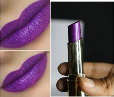 BLUEMERMAID HIGH PIGMENT METALLIC SHINE FULL COVERAGE LIP MAKEUP LIPSTICK(PURPLE, 3.6 g)