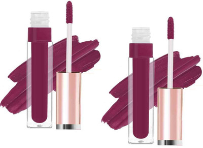 ADJD Combo Non Transfer Waterproof Longlast Matte Liquid Lipstick Plum(Plum, 8 ml)
