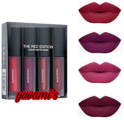 Yuvami's 01pcs Red edition Liquid Matte Lipstick 8ml(multicolour, 4 ml)