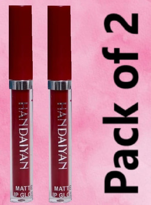 LARA KOSSLER Set of Two Bold Maroon Liquid Lipsticks(MAROON, 10 ml)