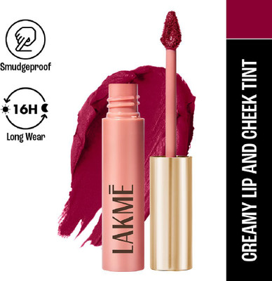 Lakmé Double Duty Lip & Cheek Mousse Matte Lipstick & Soft Blush(Rosy Plum, 9 g)
