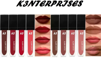 zukrave Non Transfer Smudge Proof Longlasting Sensational Liquid Matte Lipstick Set of 8(Multicolor, 32 ml)