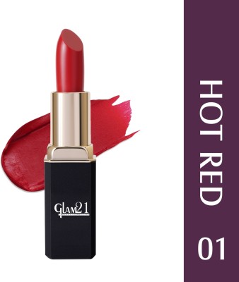 Glam21 Cosmetics Comfort Matte Lipstick with Smooth Silky Texture| Long-lasting| Highly Pigmented(Hot Red-01, 3.8 g)