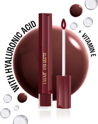 Lakmé 9to5 Hya Matte Lip Liquid + Hyaluronic Acid AfterhoursWine 5.3ml(Afterhours Wine, 5.3 ml)