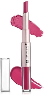 Rudvya hydrating 2 in 1 Matte smudge proof waterproof Lipstick And Liquid Lip Gloss(pink, 10 ml)