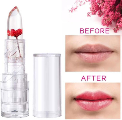 manasona Flower Red Temperature Changing Lip Gloss Transparent Lipstick(Red, 3.6 g)