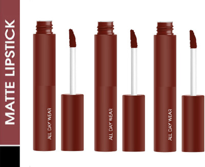 Luipui NEW MATTE CRUSH FADE & NON TRANSFER PROOF LIPSTICK FOR ALL DAY WEAR PACK OF 3(COCO BLOCK, 36 ml)