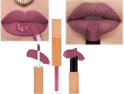 MYEONG 2 in 1 Ultra Pigmented Creamy Muted Rose Non Transfer Smudge Proof Lipstick(Muted Rose, 7 g)