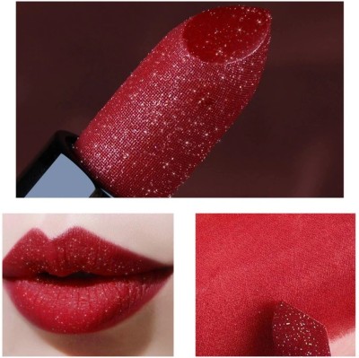 MYEONG High Velvet Shimmery Red Chilly Lipstick Waterproof Long Lasting Matte Lip Stick(Chilly Red, 3.8 g)