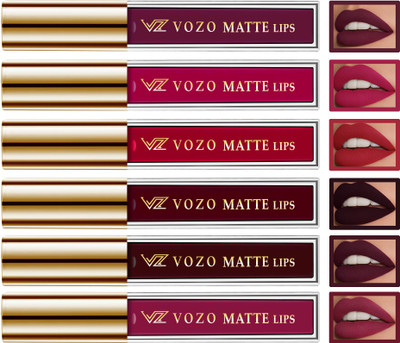 VOZO Velvety Smooth Matte Liquid Lipstick - Non-Drying & Lightweight Combo Set-01(Multicolor, 24 ml)