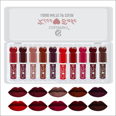 Color Sky Kiss Babe Liquid Matte Lipstick Set 10Pcs- Long-Lasting Waterproof Smudge proof(Multicolor, 1.5 ml)