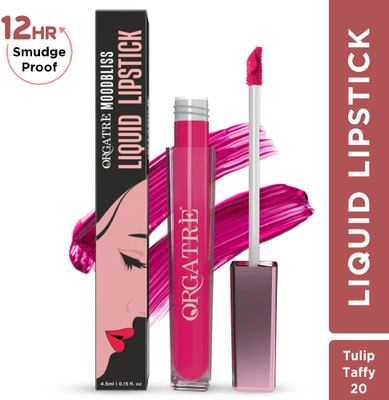 Orgatre Moodbliss Liquid Lipstick waterproof - 12Hr Stay, Non-Transfer & Smudge-Proof(Tulip Taffy, 4.5 ml)