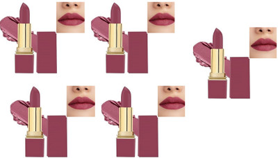 Luipui Creme Rich HD Lipstick Natural Magic waterproof 5 pack(Pink, 20 ml)