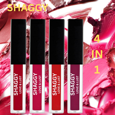 SHAGGY WaterProof Sensational Liquid Matte Red Lipstick Set of 4 ( 30ml)75(red, 30 ml)