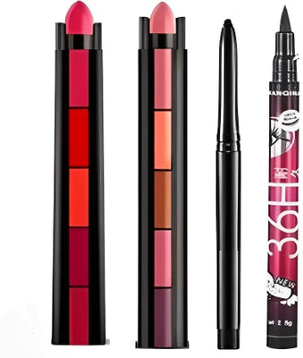 FRIPPE Professional Long Lasting Waterproof Matte 5 in 1 Lipsticks with Eyeliner(Natural, 20 ml)