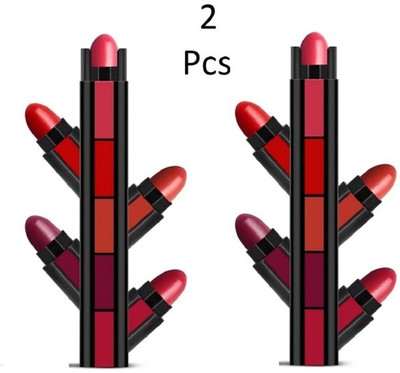 LORSHEL 5 in 1 Creamy Matte Lipstick, The Red Editions Pack of 2(Multicolor, 8 ml)