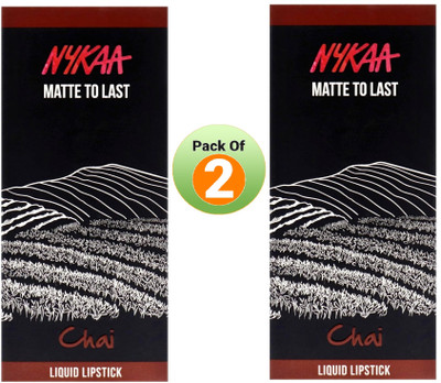 NYKAA Matte To Last ! Liquid Lipstick - Chai 18, 4.5 ml * 2(CHAI - 18, 4.5 ml)