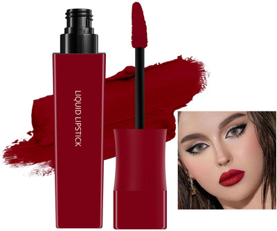 GABBU Matte Finish Non Transfer Liquid Water Proof Dark Red Lipstick(Dark Red, 5 g)
