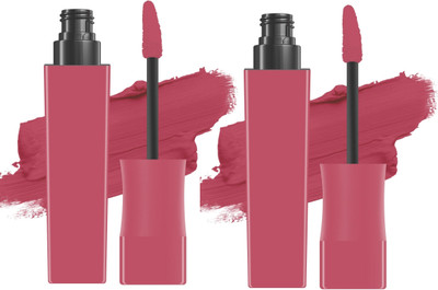 Latixmat Pack of 2 Transferproof Long Lasting Liquid Lipstick(Rosy Mauve, 15 ml)