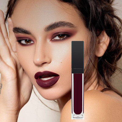 Yuency Liquid matte finish non-transfer smooth finish lipstick waterproof(maroon, 6 ml)