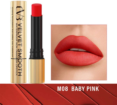 CVB VELVET SMOOTH NON TRANSFER LIPSTICK MATTE FINISH(BABY PINK, 3.8 g)