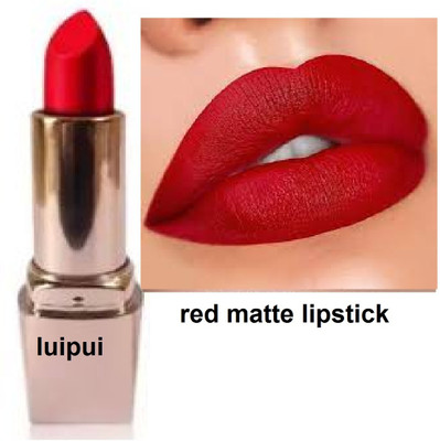 Luipui amazing red matte lipstick rose petal lips best for women(red, 6 g)