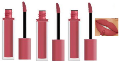Luipui LIGHT PEACH COLOR MATTE LIPSTICK WATERPROOF PACK OF 3(PEACH COLOR, 15 ml)