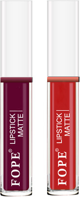 FOPE Stay Matte Liquide Long Lasting Cruelty Free Lipsticks SET-06(Maroon,Red, 5 ml)