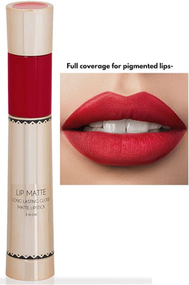 Arcanuy Matte finish liquid 2 in 1 red lipstick water proof & long lasting(red, 8 g)