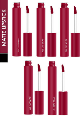 Luipui BEST MATTE CREAMY QUICK DRY, LONG STAY & HYDRATING LIPSTICK PACK OF 5(PAPER FLOWER, 60 ml)